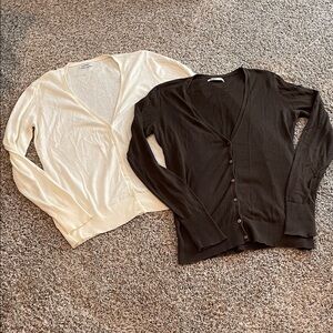 Old Navy Large Cream & Brown Cardigan Set